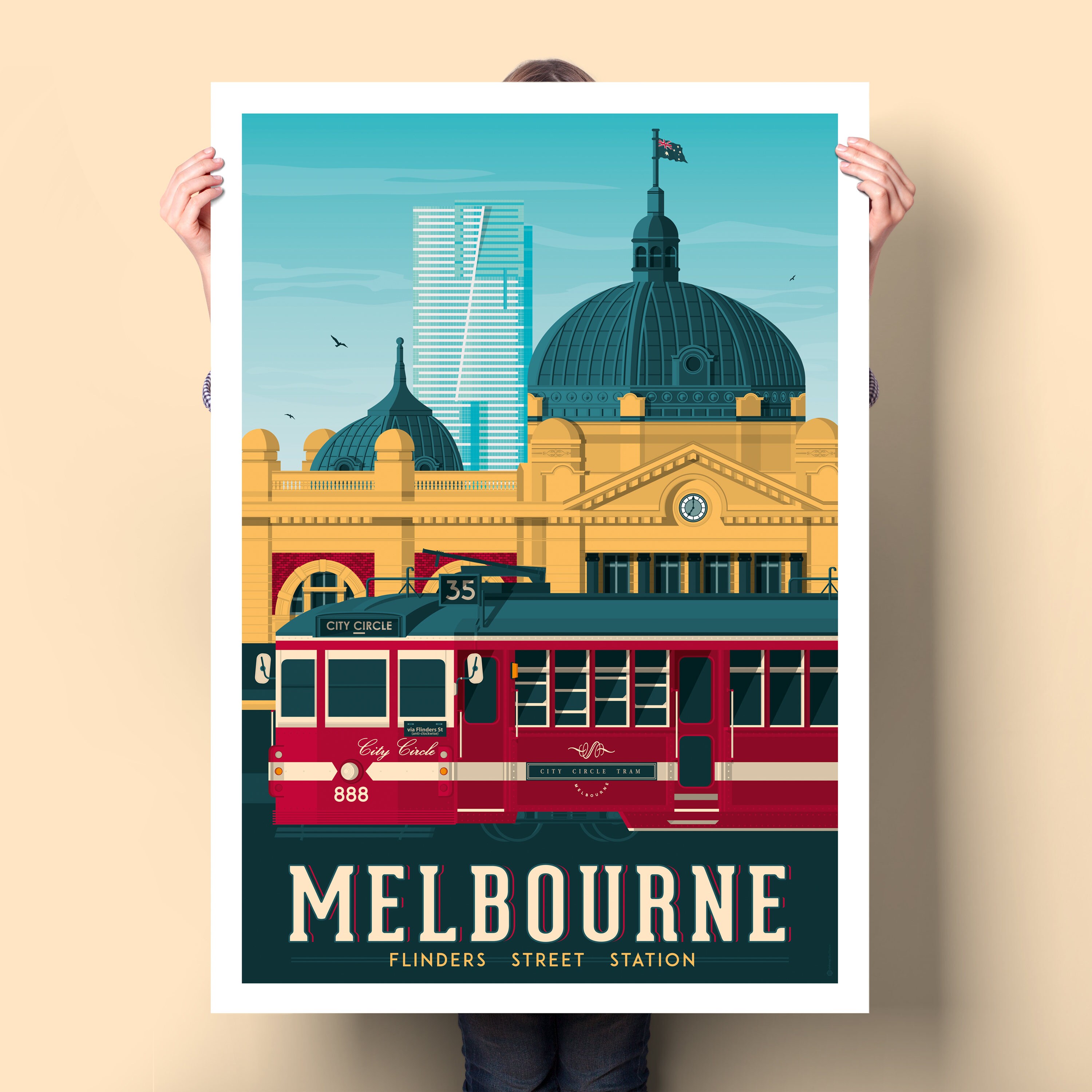  Melbourne  Australia Vintage Travel Poster Melbourne  