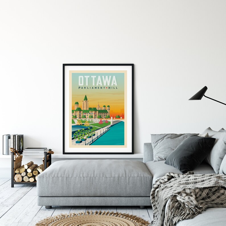 Ottawa Print Ottawa Ontario Vintage Travel Poster Etsy