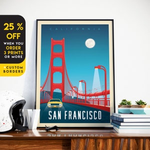 San Francisco California Print, Golden Gate Bridge, United States Print, Travel Gift, Travel Poster, USA Print, Housewarming, Birthday Gift