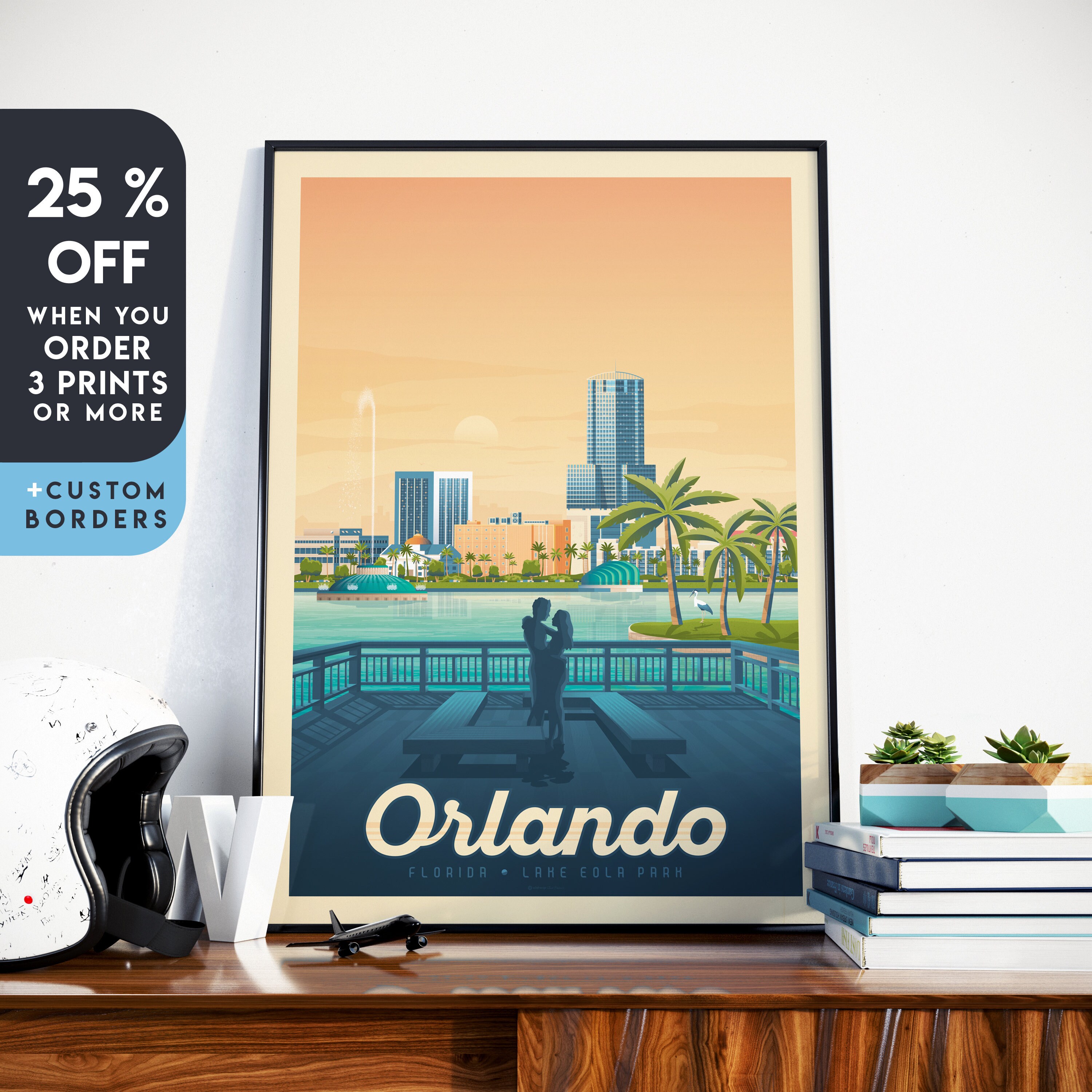 Orlando Print Orlando Florida Vintage Travel Poster United Etsy
