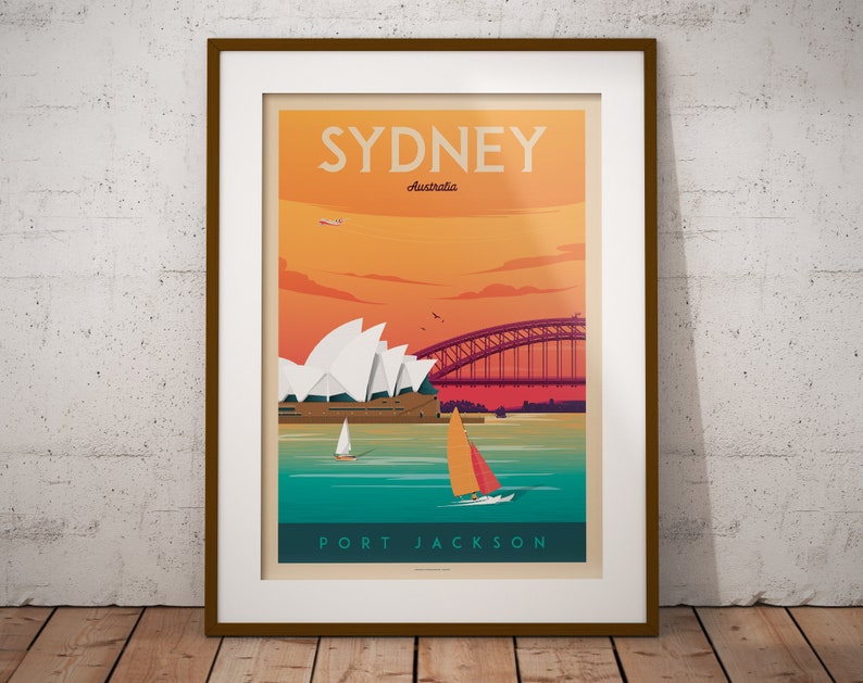 Sydney Australia Print, Opera House, City Skyline, Travel gift, Australia Wall Art, Travel Gift, Travel Poster, Housewarming, Birthday Gift image 6