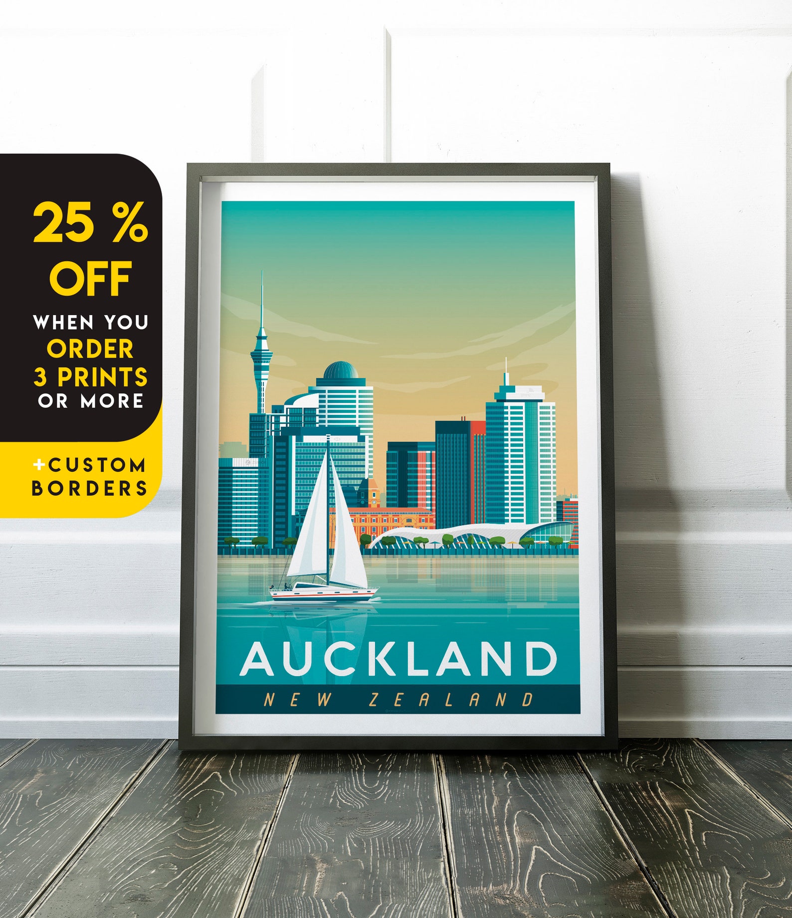 Auckland Print Auckland Vintage Travel Poster New Zealand Etsy