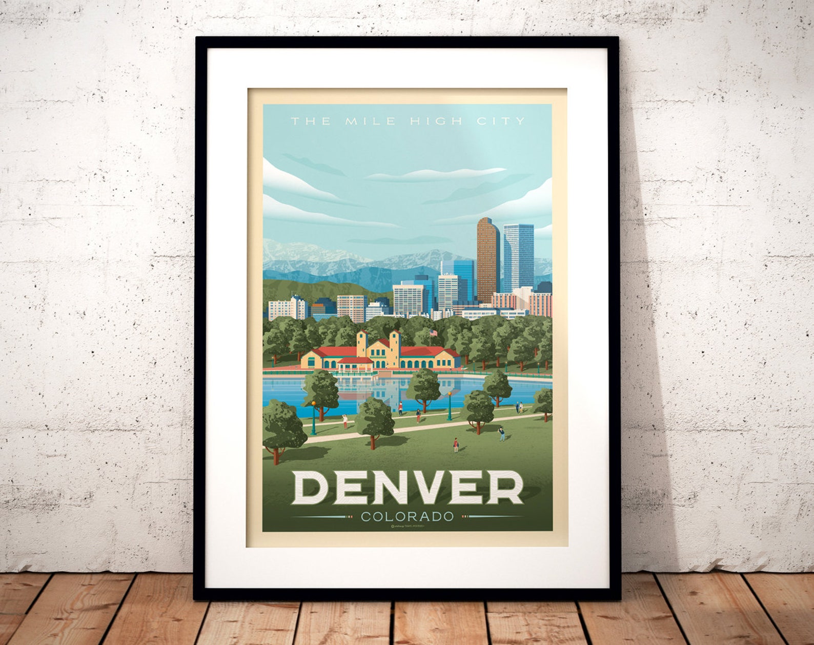 Denver Print Colorado Vintage Poster Denver Poster Etsy