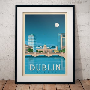 Dublin Print, Ireland Print, Ha'penny Bridge, City Skyline Print, Europe Travel Gift, Wall Decor, Travel Poster, Housewarming, Birthday Gift image 6