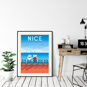 Nice France Print French Riviera Home Decor Chaise Bleue Art Print Nice France Wall Art Marseille Cannes Monaco Frejus Travel France Poster image 7