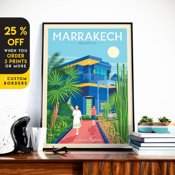 Marrakech Art Print, Morocco Art Print, Majorelle Garden, Travel Print, Travel Poster, Moroccan Decor, Housewarming Gift,Anniversary Gift