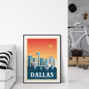 Dallas Print, Texas Print, Landscape, City Skyline, United States Print, Travel Gift, Travel Poster, USA Print, Housewarming, Birthday Gift image 7