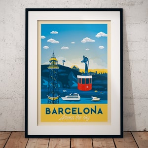 Barcelona Travel Print Wall Art Barcelona Montjuic Wall Hanging Home Decor Barcelona Gift Valencia Madrid Sevilla Malaga Bilbao Spain Art image 6