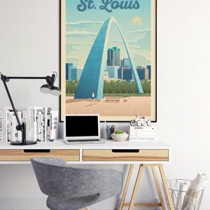 St Louis Print, Missouri Print, Gateway Arch, United States Print, Travel Gift, Travel Poster, USA Print, Housewarming, Birthday Gift image 3