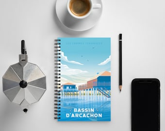 Bassin Arcachon France Travel Journal Notebook, Spiral Notebook, Travelers notebook, bullet journal, notepad, stationary, Housewarming Gift