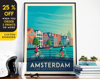 Amsterdam Art Print, Netherlands Print, Holland Wall Art, Amsterdam Gift, Tulips,Travel Print, Travel Poster, Travel Gift, Housewarming Gift