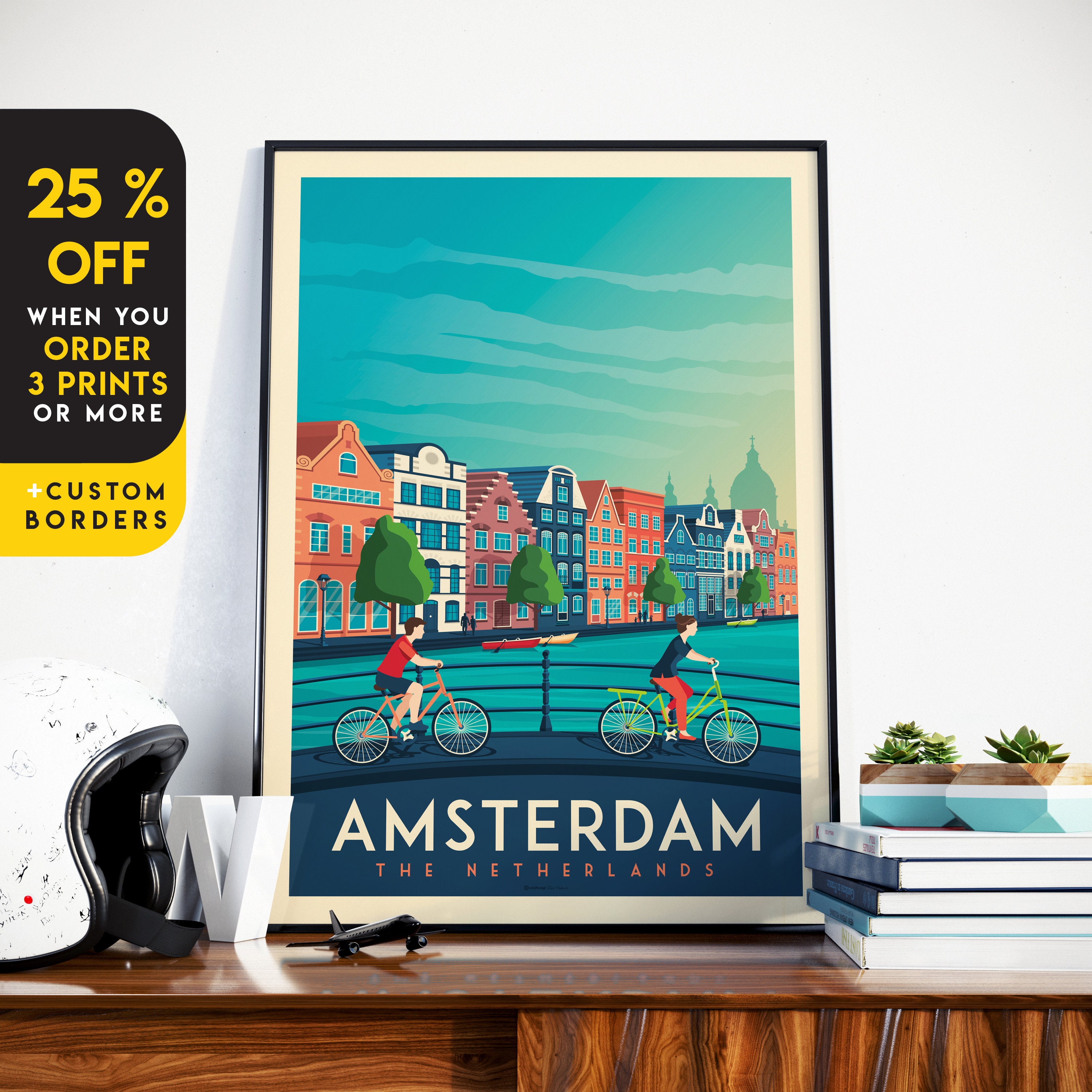 Amsterdam Travel Print Wall Art Amsterdam Wall Hanging Home - Etsy