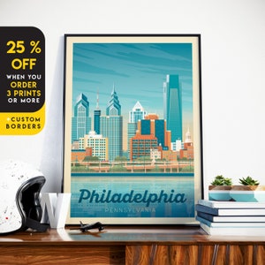 Philadelphia Print, Pennsylvania Print, Skyline, United States Print, Travel Gift, Travel Poster, USA Print, Housewarming, Birthday Gift