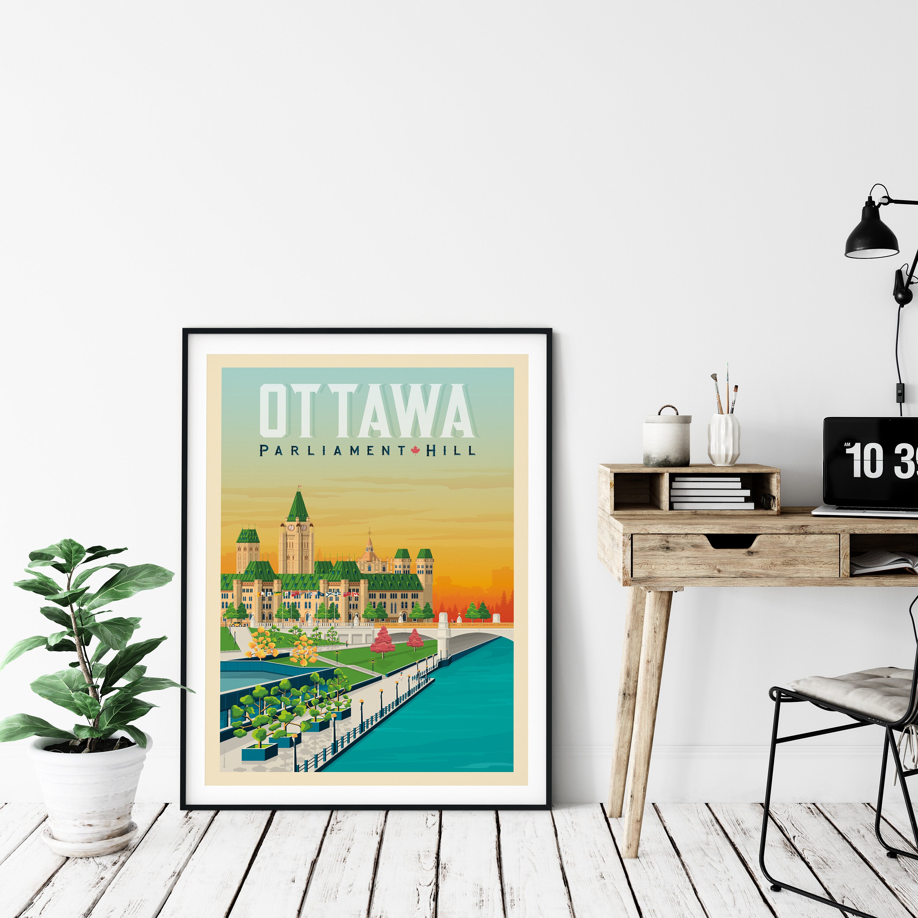 Ottawa Print Ottawa Ontario Vintage Travel Poster Etsy