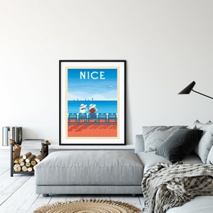 Nice France Print French Riviera Home Decor Chaise Bleue Art Print Nice France Wall Art Marseille Cannes Monaco Frejus Travel France Poster image 8