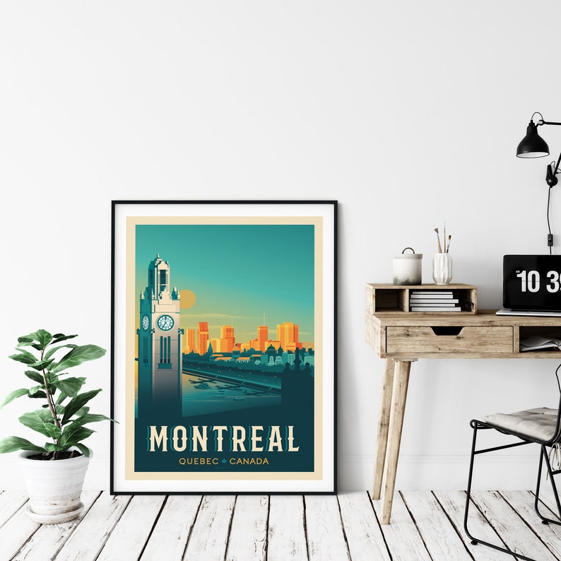 Montreal Print, Quebec Print, City Skyline, Canada Print, Travel Gift, Travel Poster, USA Print, Housewarming, Birthday Gift image 7