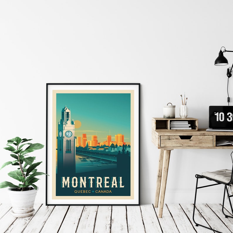 Montréal poster Montréal print Montréal skyline Canada Wall Etsy Italia