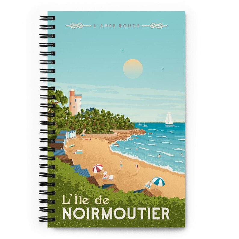 Ile Noirmoutier France Travel Journal Notebook, Spiral Notebook, Travelers notebook, bullet journal, notepad, stationary, Housewarming Gift