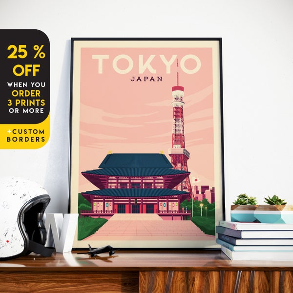 Tokyo Art Print, Japan Travel Poster, Tokyo Poster, Japanese Print, Japan Print, Travel Print, Travel Poster, Housewarming Gift, Wall Decor