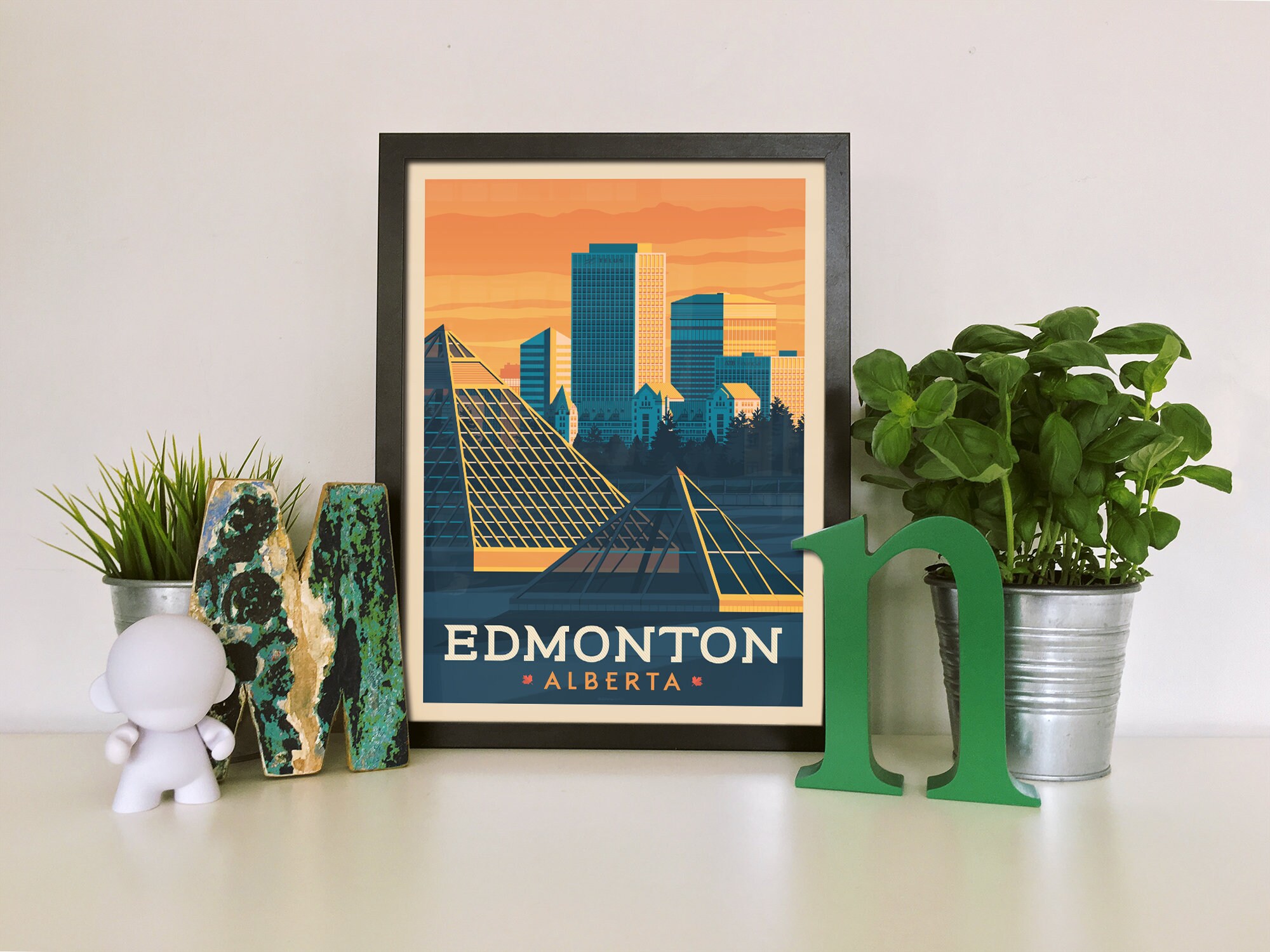 Edmonton Print Edmonton City Vintage Travel Poster Canada Etsy