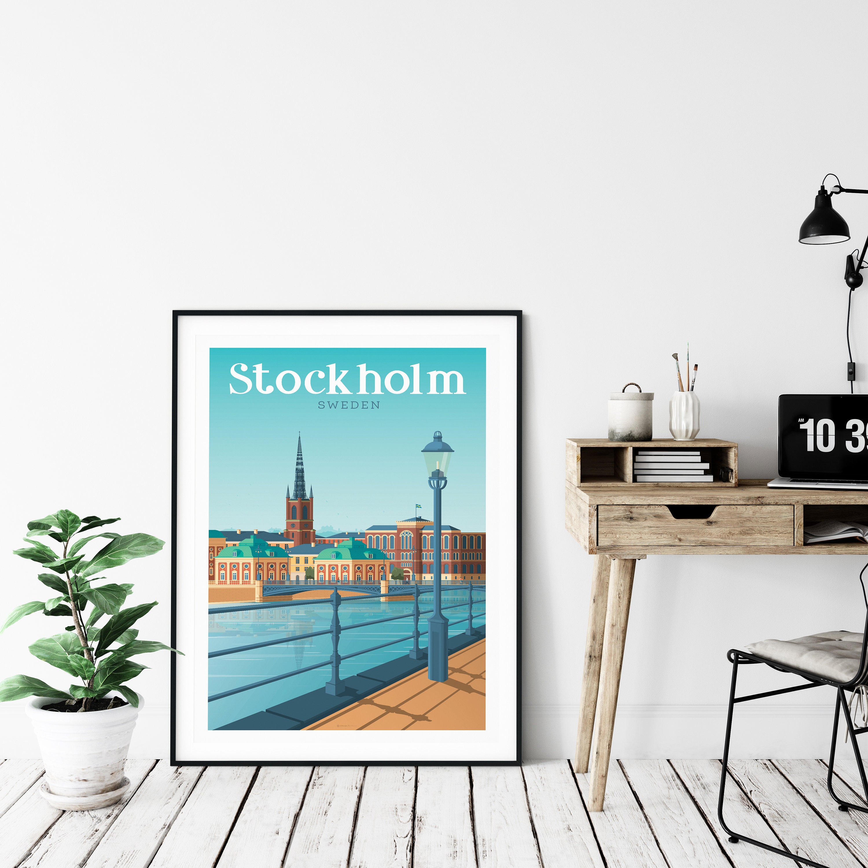 Stockholm Print Sweden Vintage Poster Scandinavia Etsy