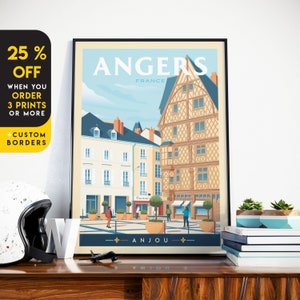 Angers Travel Print Wall Art Angers Adam House Wall Hanging Home Decoration Angers France Gift Nantes Tours Wall Art Print Art Angers Art