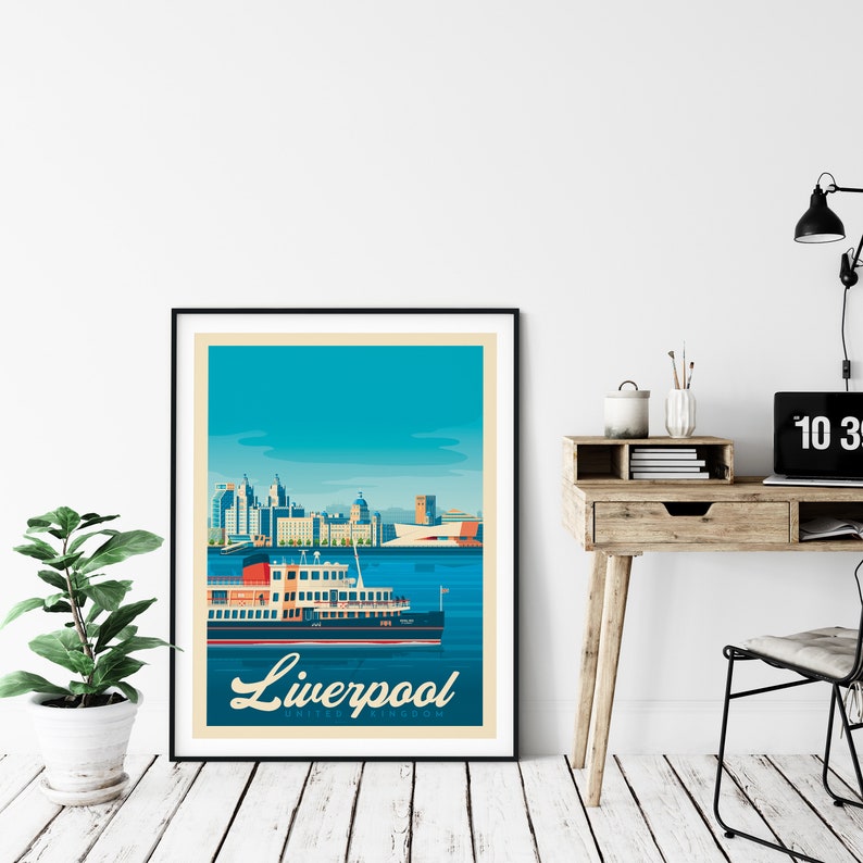 Affiche Voyage Liverpool Poster Vintage Liverpool Affiche Etsy France