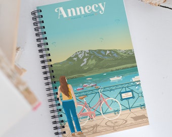 Annecy Savoie France Travel Journal Notebook, Spiral Notebook, Travelers notebook, bullet journal, notepad, stationary, Housewarming Gift