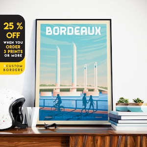Bordeaux France Print, France Print, Château Roi René, City Skyline, Travel Gift, Wall Decor, Travel Poster, Housewarming, Birthday Gift