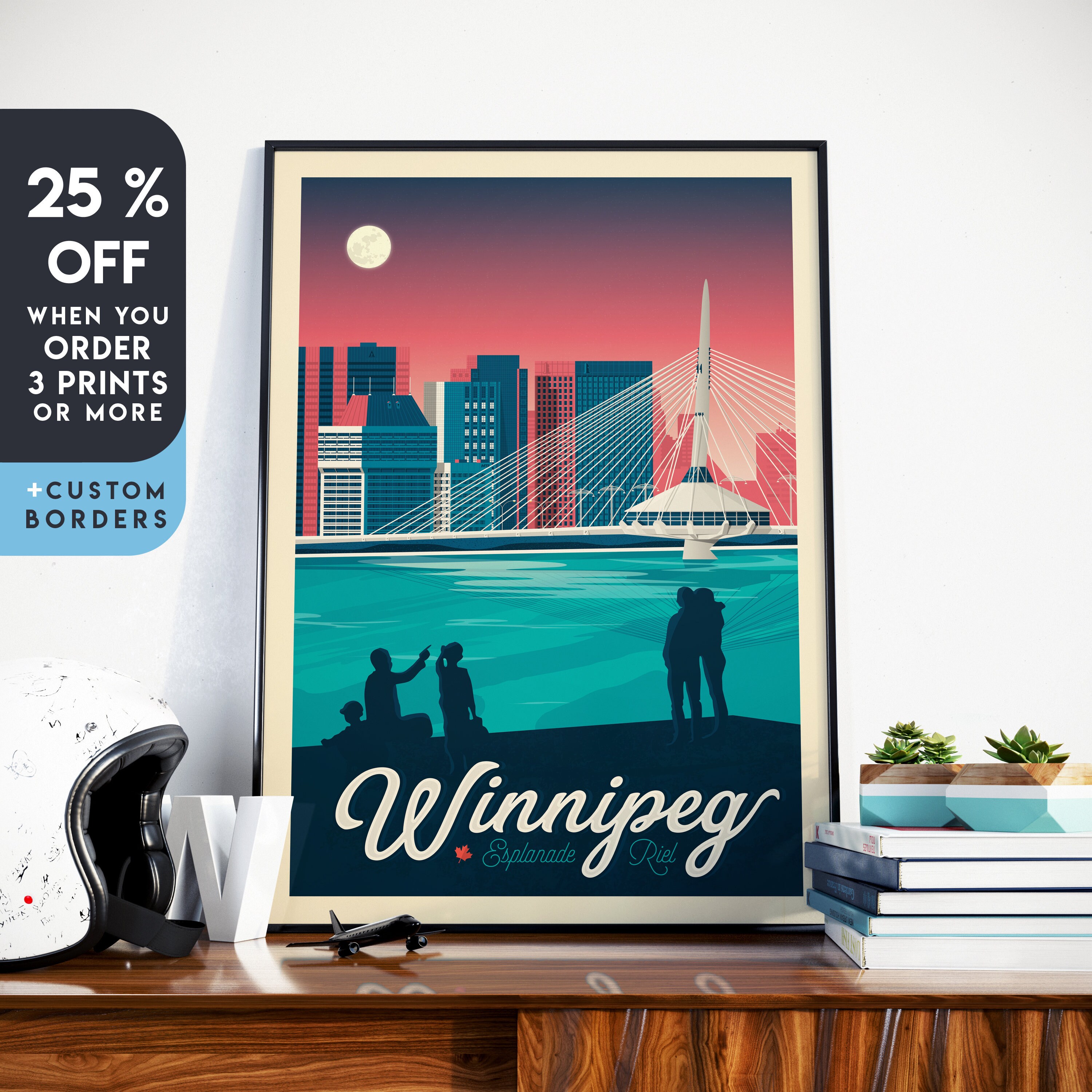 Winnipeg Canada Art Print Architecture Wall Art Vintage City Etsy