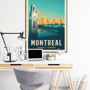 Montreal Print, Quebec Print, City Skyline, Canada Print, Travel Gift, Travel Poster, USA Print, Housewarming, Birthday Gift image 3