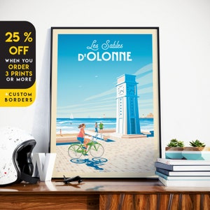 Les Sables d'Olonne Print, France Print, Coastal Beach Print, Europe Travel Gift, Wall Decor, Travel Poster, Housewarming, Birthday Gift