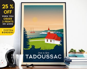 Tadoussac Print, Canada Print, City Skyline, Quebec Print, Travel Gift, Travel Poster, USA Print, Housewarming, Birthday Gift