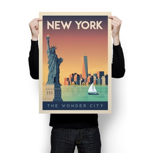 New York Art Print, NYC Poster, NYC Skyline, America Art Print, New York Poster, New York Gift, New York Decor, Travel Poster, Housewarming image 5