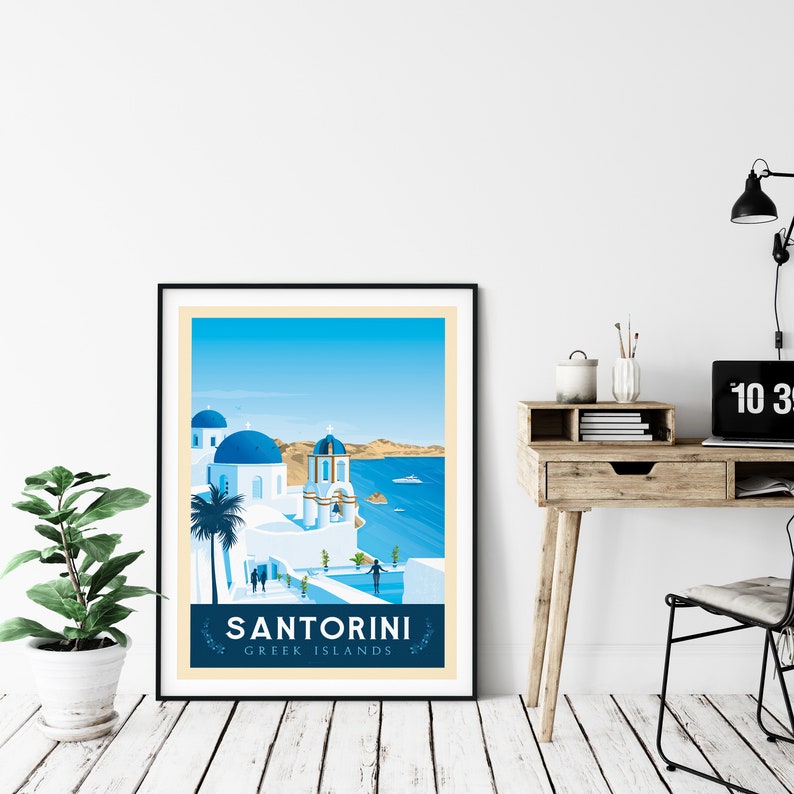 Santorini, Greece Art Print, Santorini Wall Art, Travel Print, Travel Poster, Europe Print, Wall Decor, Housewarming Gift, Anniversary Gift image 7