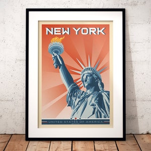 New York Art Print, NYC Poster, NYC Skyline, America Art Print, New York Poster, New York Gift, New York Decor, Travel Poster, Housewarming image 6