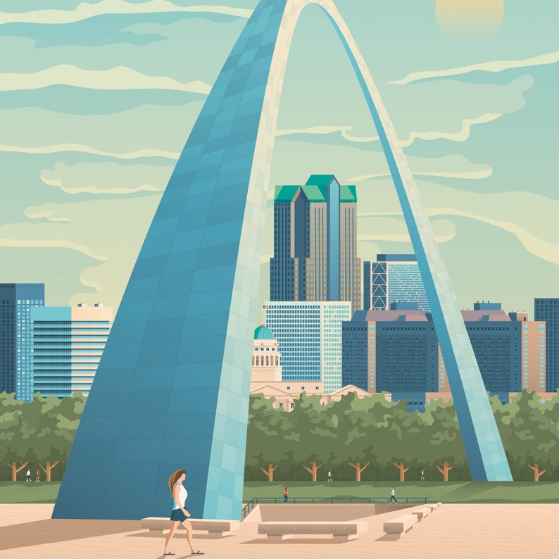 St Louis Print, Missouri Print, Gateway Arch, United States Print, Travel Gift, Travel Poster, USA Print, Housewarming, Birthday Gift image 4