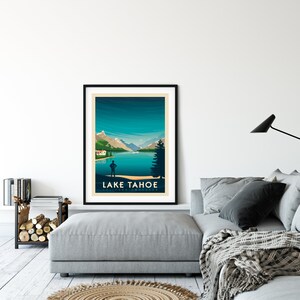 Lake Tahoe Print, Califorina Print, National Park, United States Print, Travel Gift, Travel Poster, USA Print, Housewarming, Birthday Gift image 8