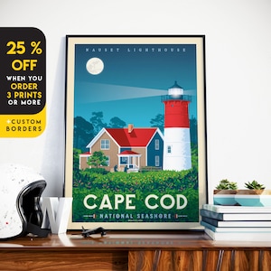 Cape Cod Print, Massachusetts Print, Coastal Print, United States Print, Travel Gift, Travel Poster, USA Print, Housewarming, Birthday Gift