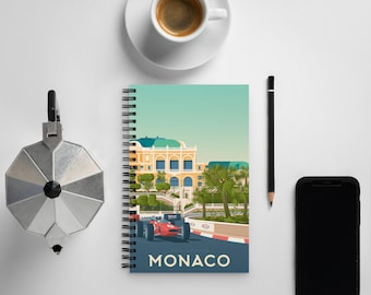 Monaco French Riviera Travel Journal Notebook, Spiral Notebook, Travelers notebook, bullet journal, notepad, stationary, Housewarming Gift