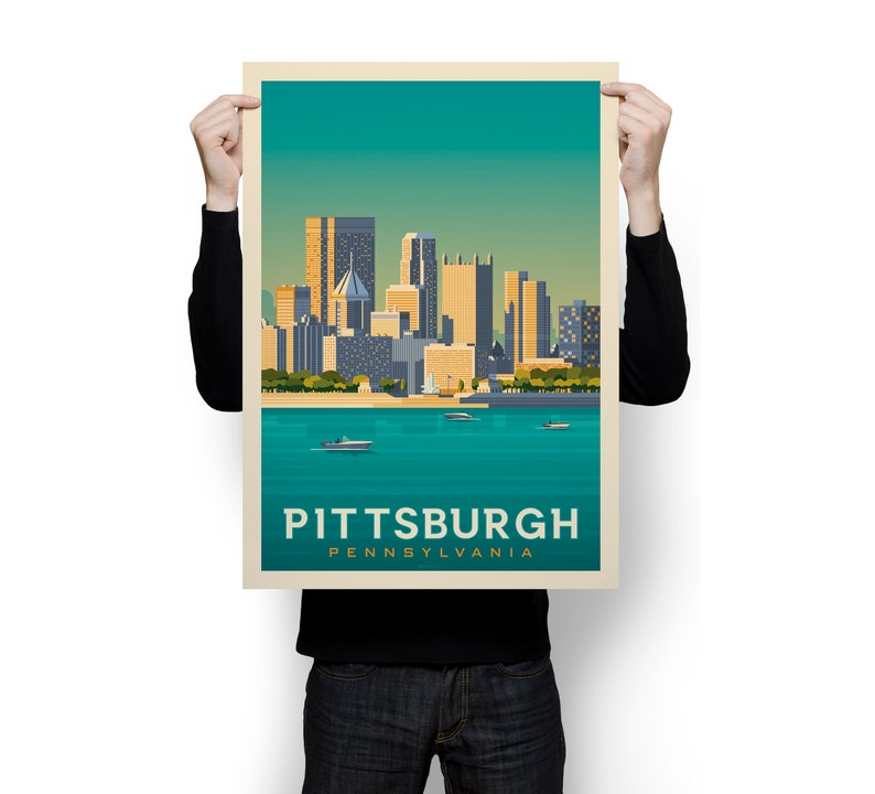 Pittsburgh Print, Pennsylvania Print, Steel City, United States Print, Travel Gift, Travel Poster, USA Print, Housewarming, Birthday Gift image 5