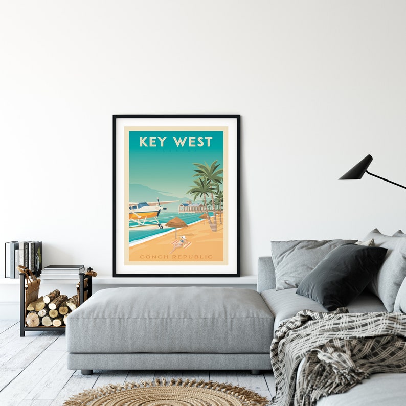 Key West Print, Florida Keys Print, Key Largo, United States Print, Travel Gift, Travel Poster, USA Print, Housewarming, Birthday Gift image 8