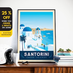 Santorini, Greece Art Print, Santorini Wall Art, Travel Print, Travel Poster, Europe Print, Wall Decor, Housewarming Gift, Anniversary Gift image 1