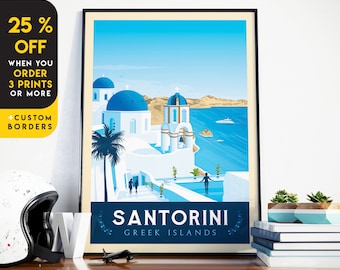 Santorini, Greece Art Print, Santorini Wall Art, Travel Print, Travel Poster, Europe Print, Wall Decor, Housewarming Gift, Anniversary Gift