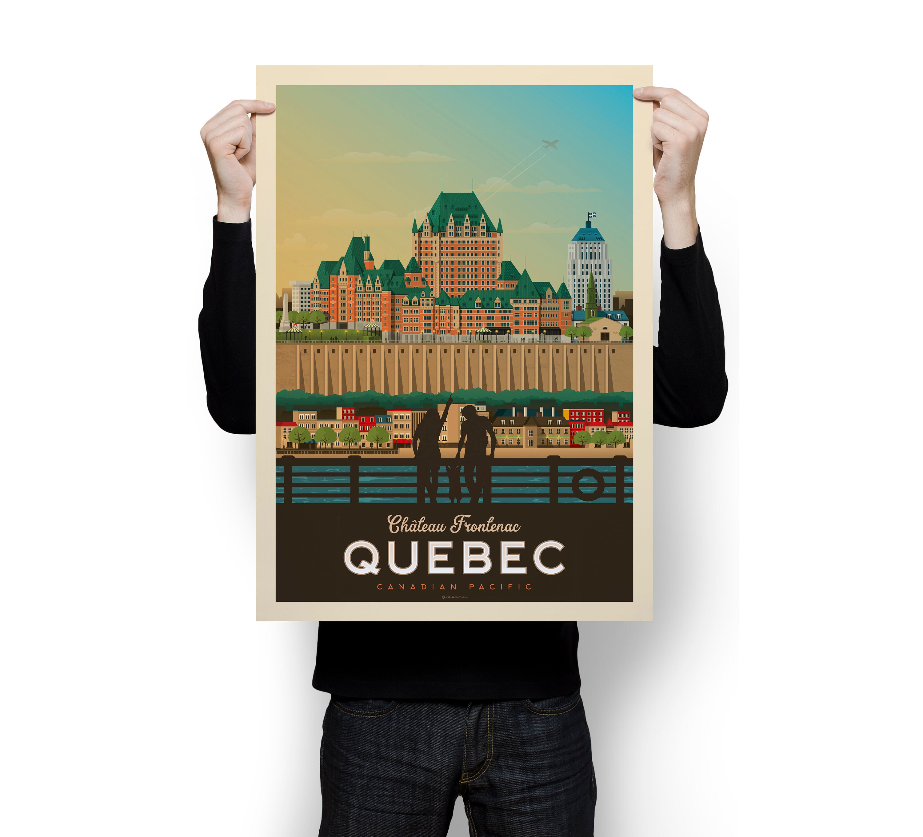 Chateau Frontenac Luxury Hotel In Quebec, Canada - Vintage Travel Advertising Poster 02 Greeting - Foto 5