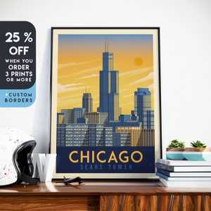 32534.Chicago Vacation City Beach Travel POSTER.Home Room Office Wall art decor 