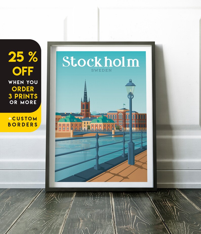 Stockholm Print Stockholm Vintage Travel Poster Sweden Etsy