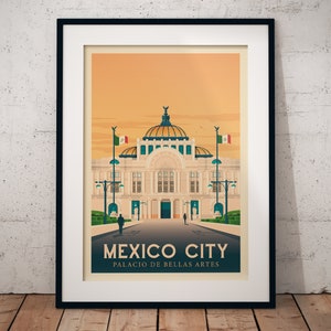 Mexico City Print, Mexico Print, America Travel gift, City Skyline Wall Art, Travel Gift, Travel Poster, Housewarming, Birthday Gift image 6