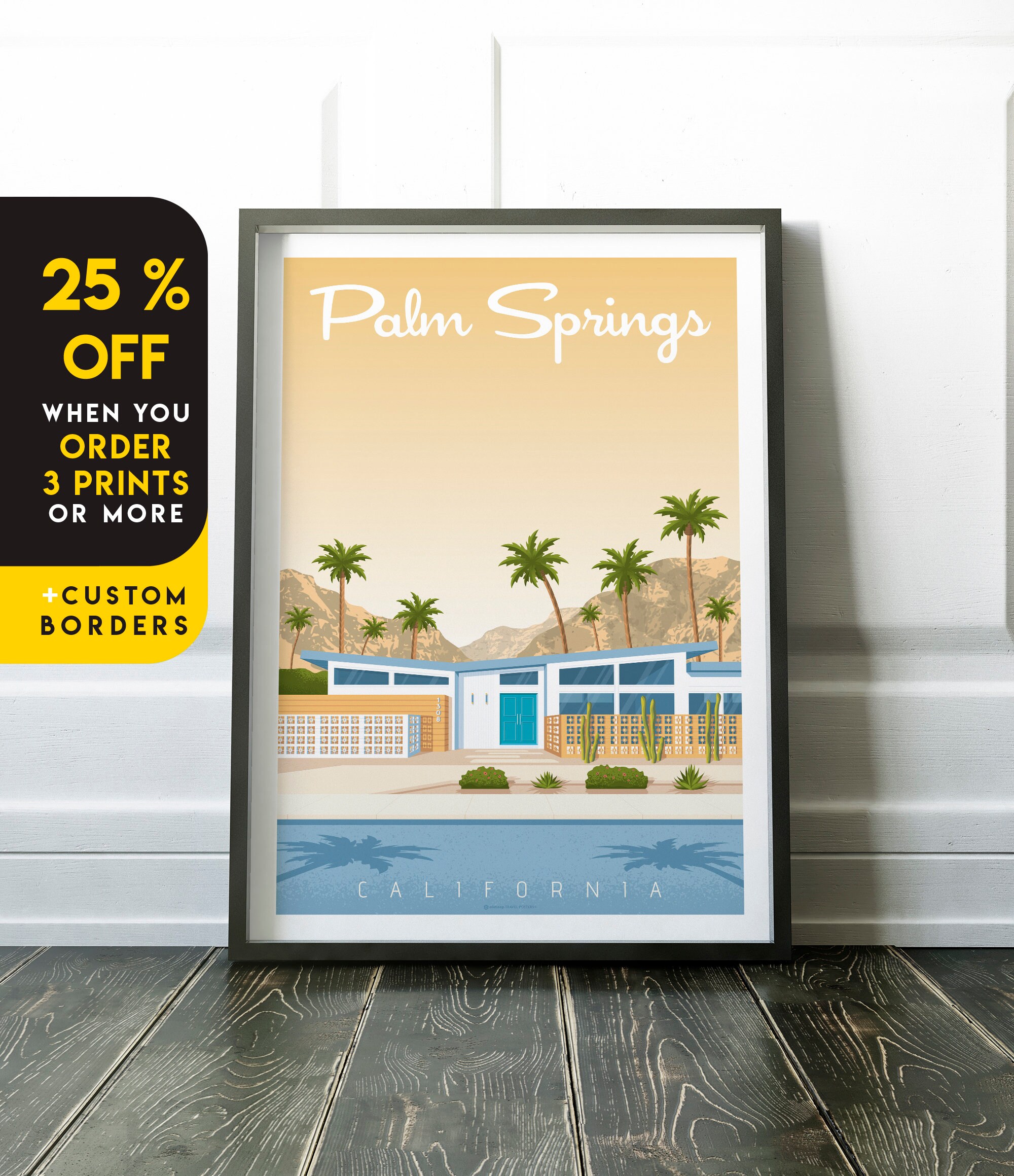 Palm Springs Print Palm Springs Vintage Travel Poster Etsy Australia