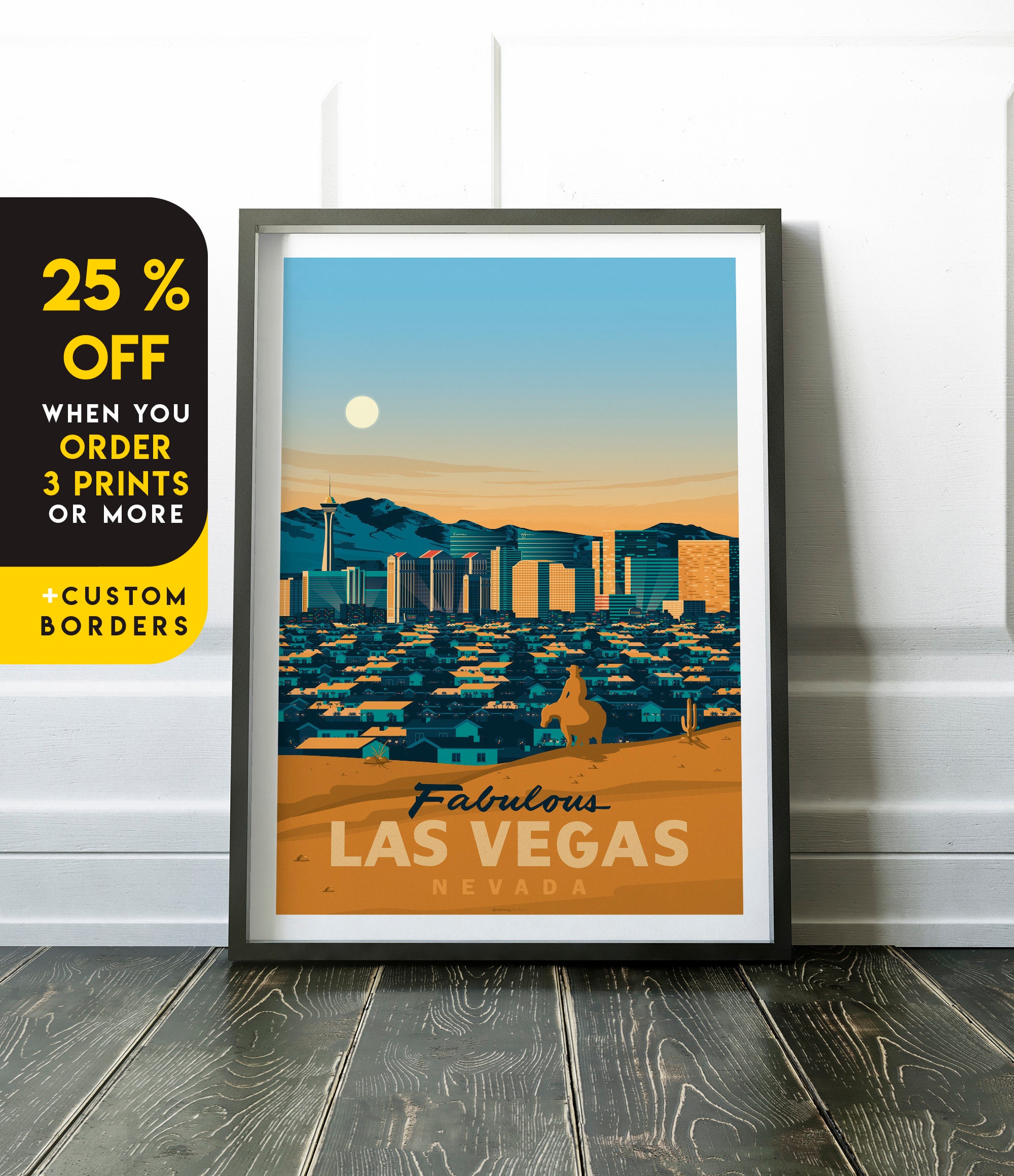 Las Vegas Print Las Vegas Vintage Travel Poster Nevada Etsy